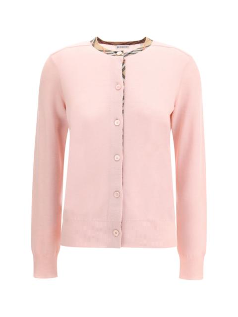 Burberry Burberry Women Check Collar Wool Cardigan