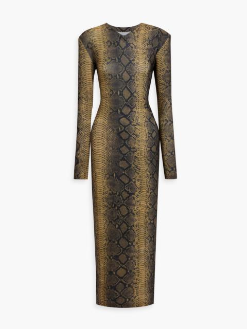 NORMA KAMALI Snake-print stretch-jersey maxi dress