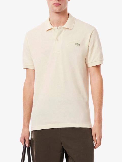 LACOSTE Lacoste Classic Fit Embroidery Detail Cotton Piqué Polo in Cream at Nordstrom
