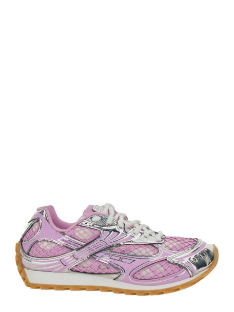Bottega Veneta Bottega Veneta Women 'Orbit' Pink Sneakers With Logo Lettering Print In Lightweight Techno Mesh Woma
