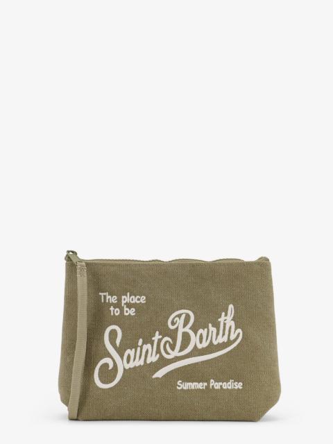 Other Designers MC2 Saint Barth Aline Canvas Clutch Green