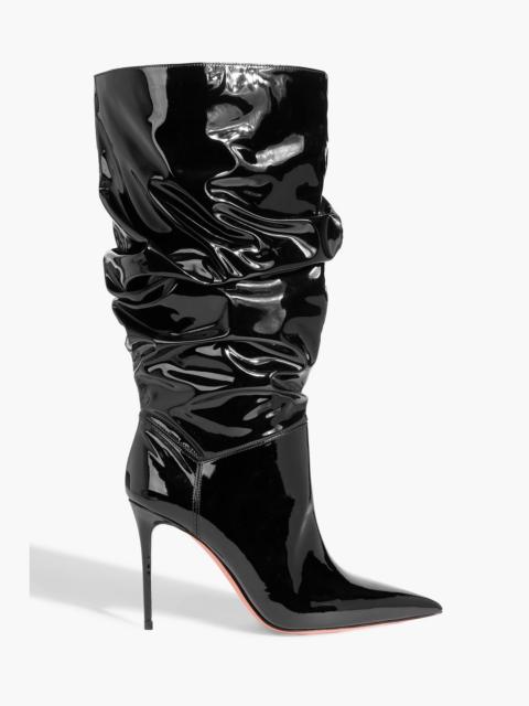 Amina Muaddi Jaheel patent-leather knee boots