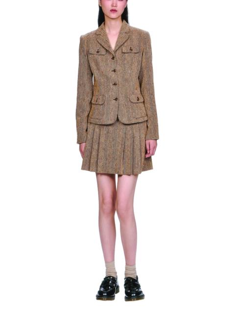 ANNA SUI Anna Sui Herringbone Jacket in Caramel at Nordstrom