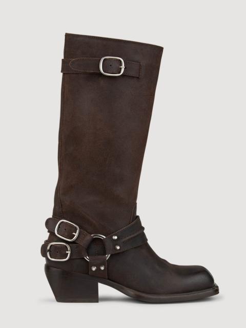 Sandro LEATHER BUCKLE BOOTS