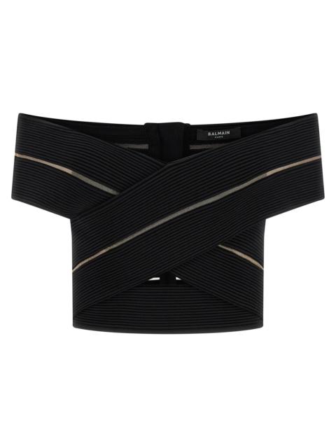 Balmain Balmain Women Off-The-Shoulder Crop Top