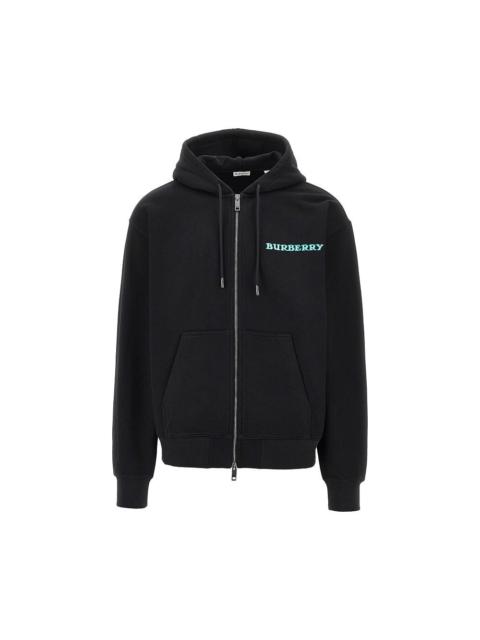 Burberry Burberry Heritage Logo Print Full-zip Hoodie Black