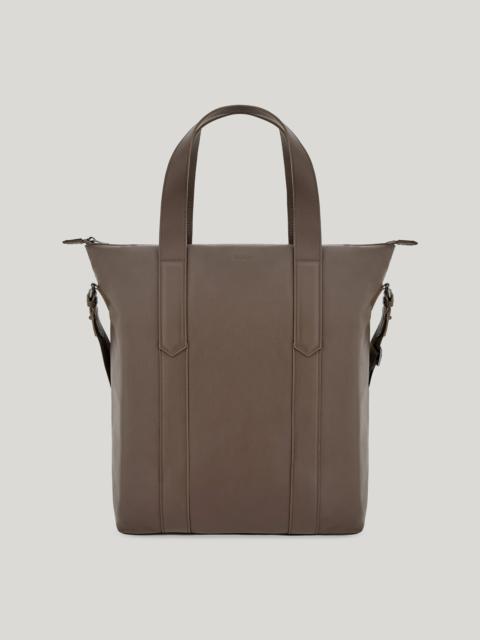 Canali WALNUT HAMMERED CALFSKIN TOTE BAG