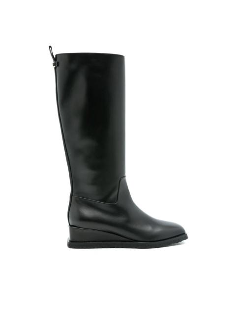 FERRAGAMO Ferragamo Wayde Leather Wedge Boots