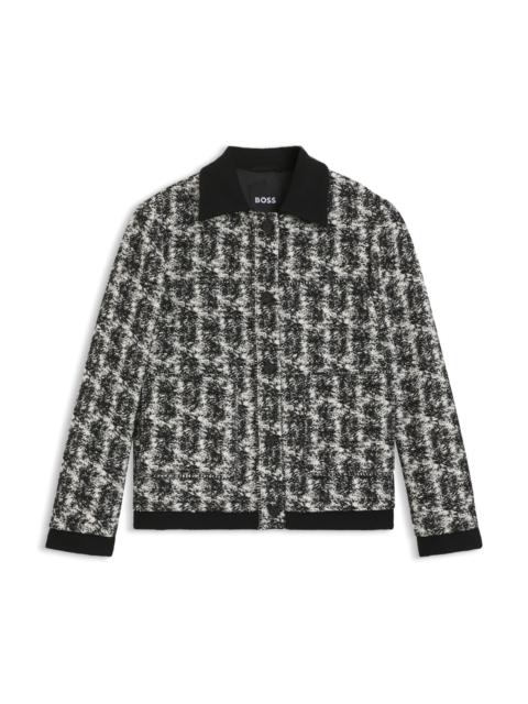 BOSS REGULAR-FIT JACKET IN PATTERNED FEATHER TWEED