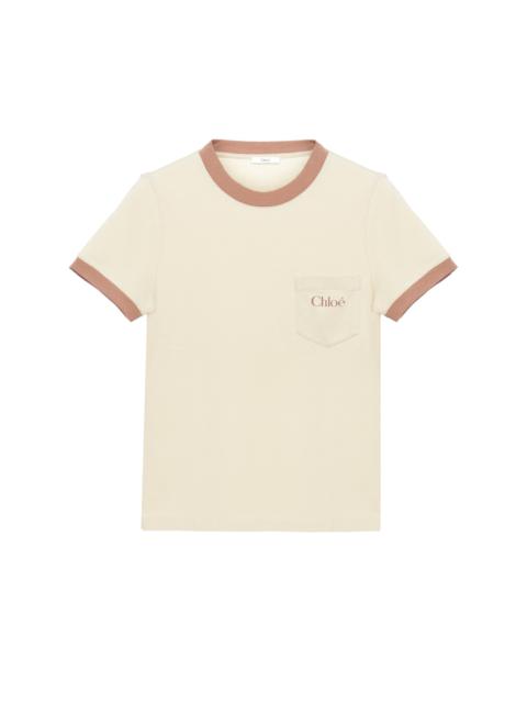 Chloé CREW-NECK LOGO T-SHIRT IN COTTON JERSEY