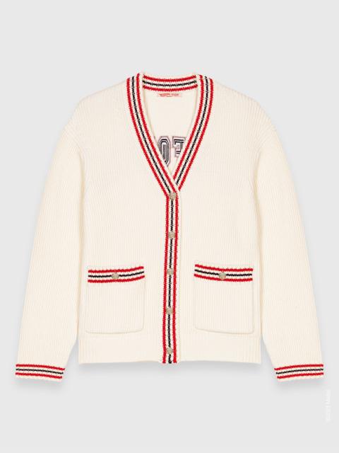 maje Embroidered longline cardigan