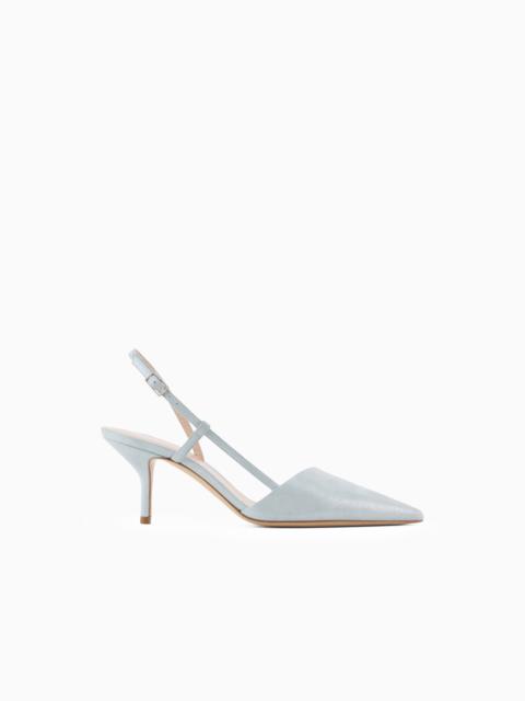GIORGIO ARMANI Laminated suede slingbacks