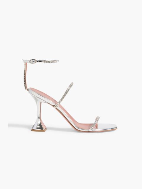 Amina Muaddi Gilda crystal-embellished mirror-leather sandals