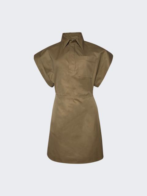 Bottega Veneta Gabardine Dress Dark Sand