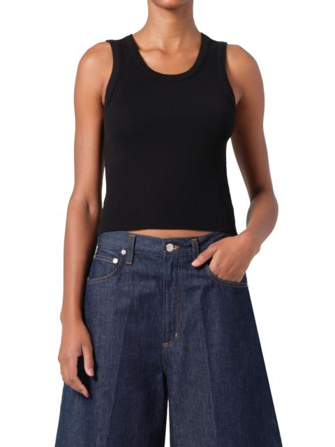 AGOLDE AGOLDE Poppy Shrunken Rib Tank in Black at Nordstrom