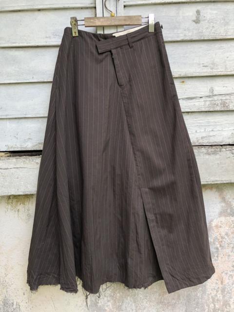 If Six Was Nine - Miharayasuhiro Pencil Stripe Raw Seam Maxi Skirt