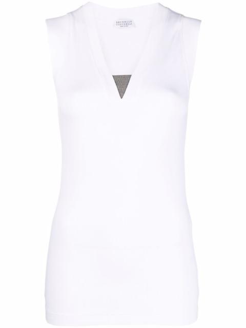 Brunello Cucinelli Women Cotton V-Necked Top