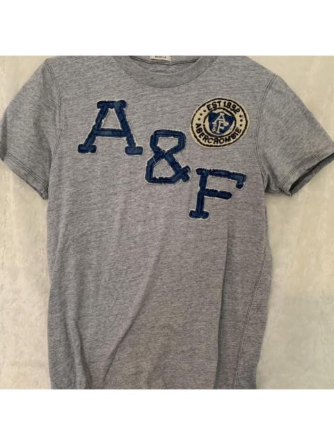 Other Designers Abercrombie & Fitch Men's Grey and Blue T-shirt