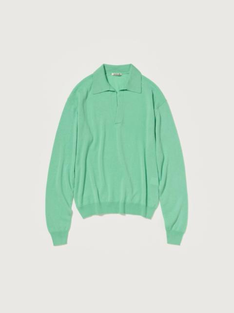 AURALEE SUPER FINE CASHMERE SILK KNIT SKIPPER POLO