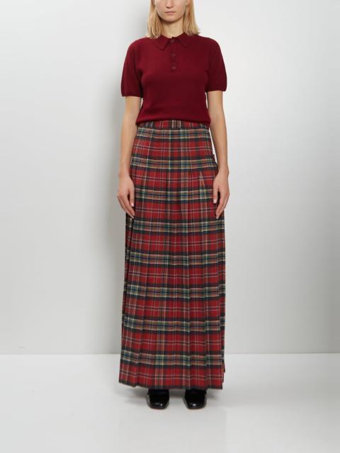 META CAMPANIA COLLECTIVE Maya Pleated Cotton Tartan Skirt