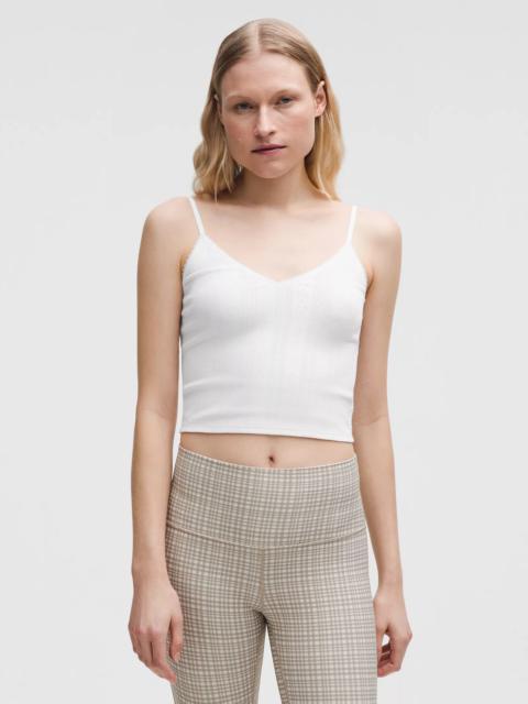 lululemon Cotton Pointelle Cropped Cami Tank Top
