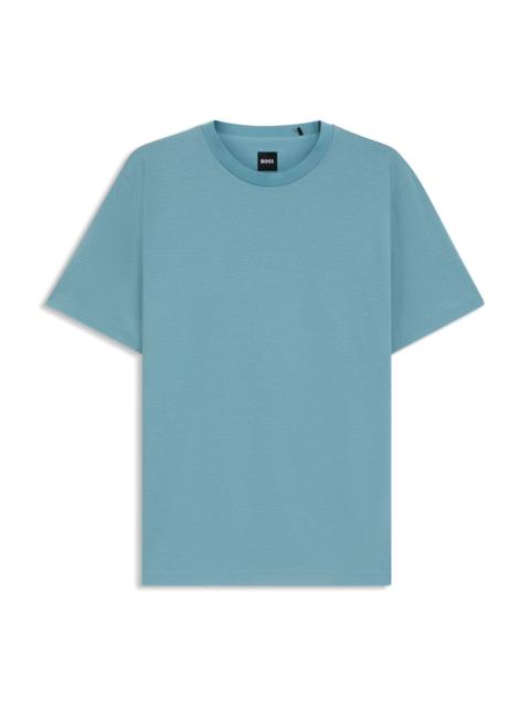 BOSS GEOMETRIC-JACQUARD T-SHIRT IN MERCERIZED COTTON