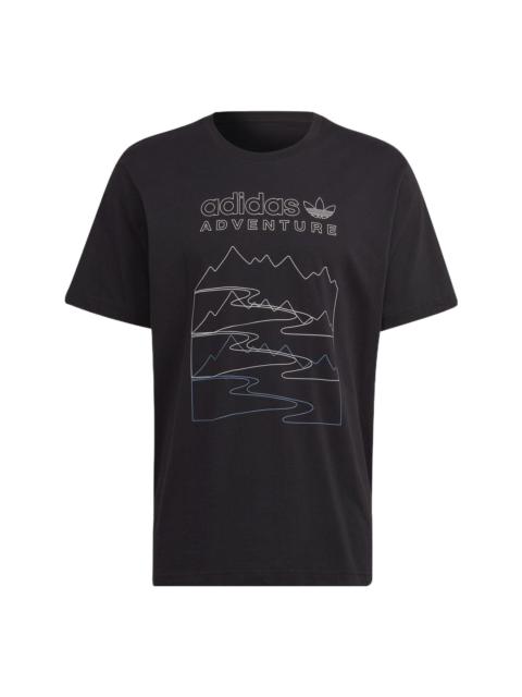 adidas adidas originals Adventure Mountain Front T-shirt 'Black' HK5007