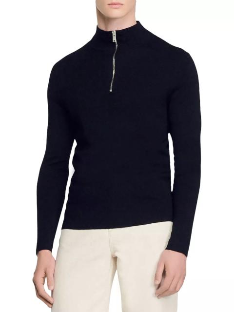 Sandro Wool Half Zip Sweater