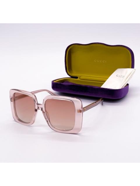 GUCCI NEW GUCCI GG1314S 005 WOMEN BEIGE PINK SQUARE SUNGLASSES GUC