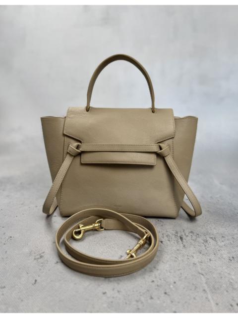 CELINE Celine Nano Belt Bag Beige Grained Leather Crossbody Handbag