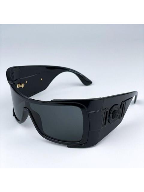 VERSACE NEW Versace VE4451 GB1/87  Black Dark Grey Wraparound Unisex Sunglasses