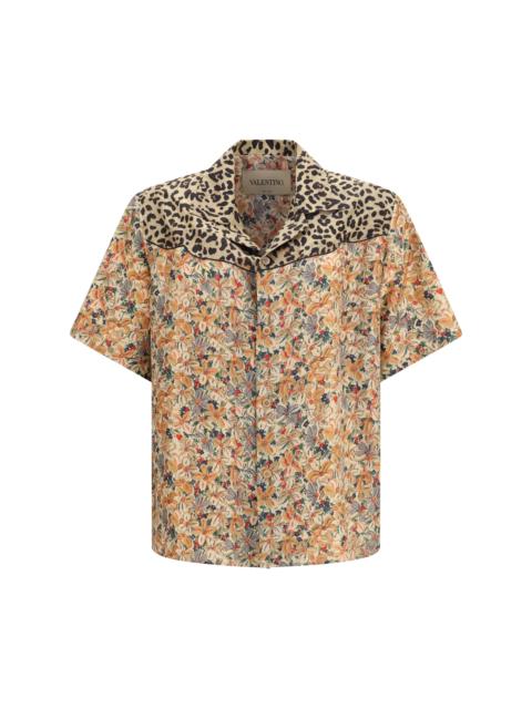 Valentino Valentino Floral and Leopard Print Silk Shirt Multicolor