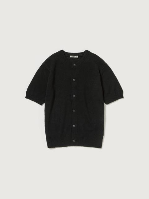 AURALEE SUMMER CASHMERE KNIT HALF SLEEVED CARDIGAN