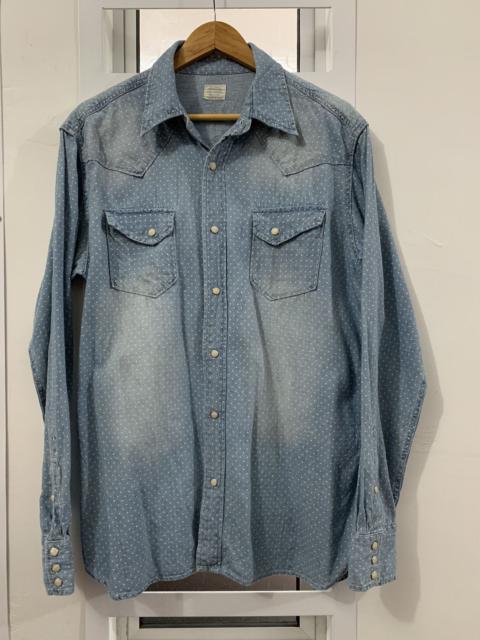Other Designers Japanese Brand - Back Number Western Snap Button Faded Polka Dot
