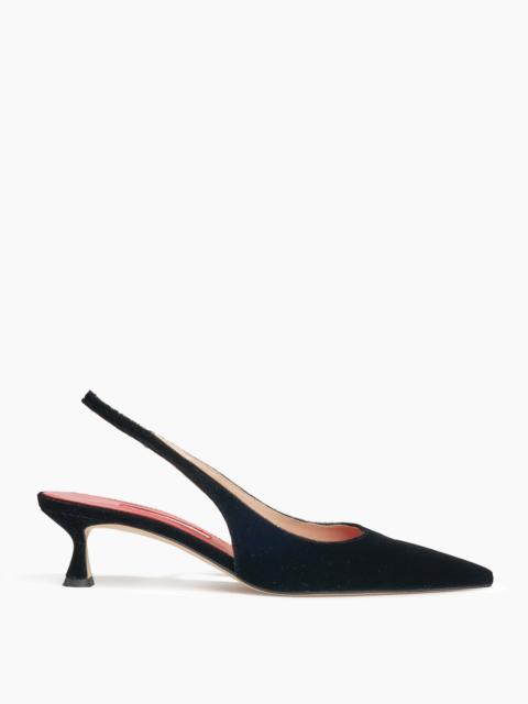 CAROLINA HERRERA Velvet Slingback Kitten Heels