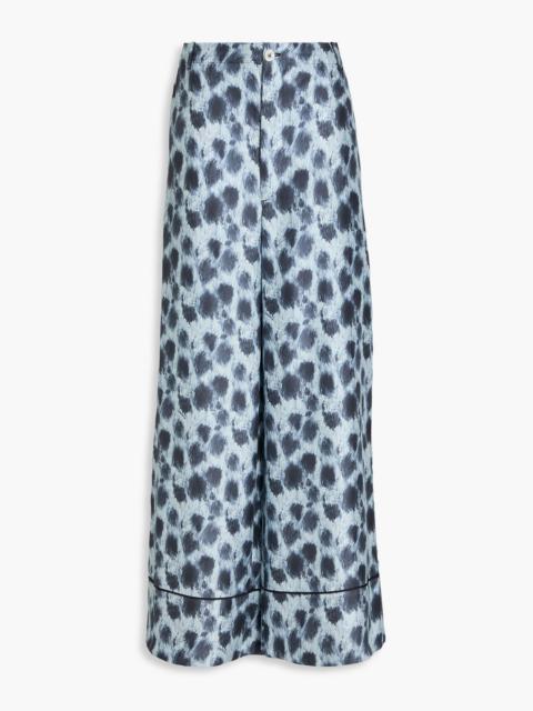 Marni Printed silk-twill wide-leg pants