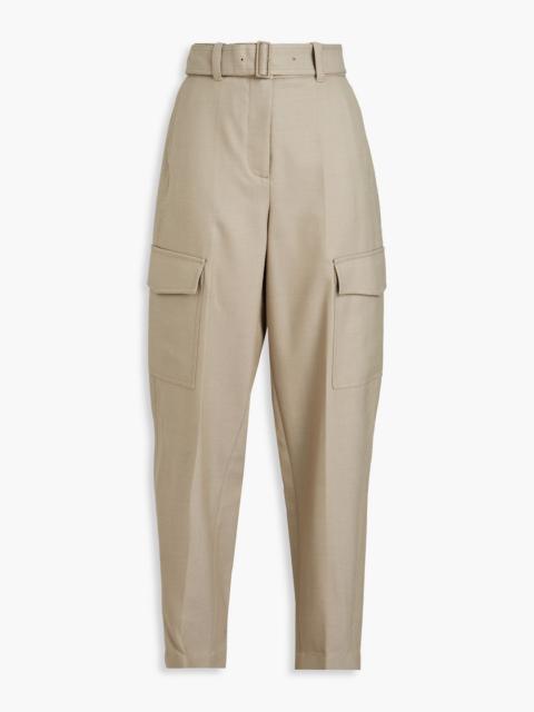 JOSEPH Devonport belted wool-blend twill tapered pants