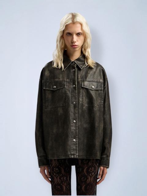 Palm Angels Curved Logo Coated Overshirt