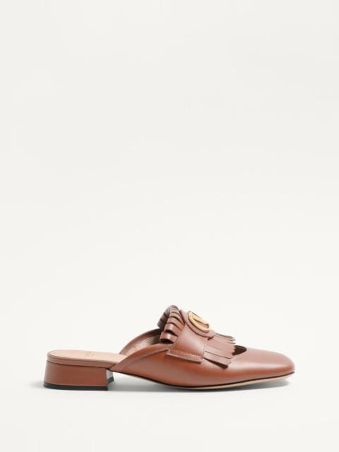 Valentino VLOGO SIGNATURE CALFSKIN MOCCASIN MULE WITH FRINGES 25MM