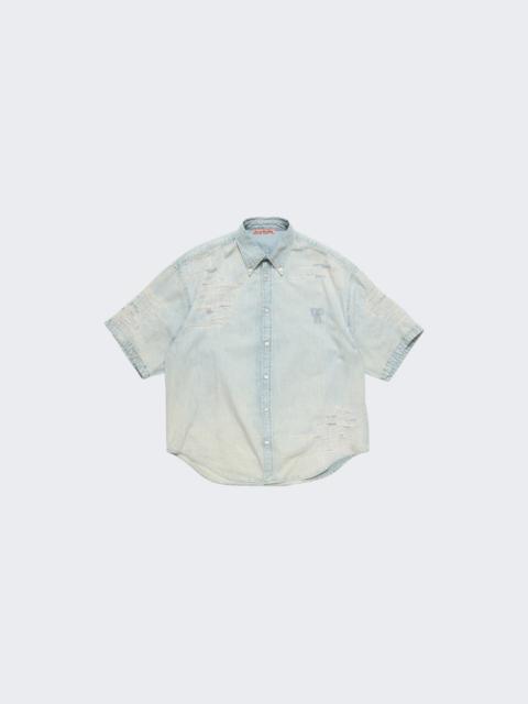 Acne Studios Mended Denim Shirt Light Blue