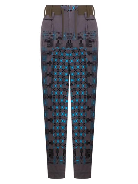 sacai GEOMETRIC PRINT PANTS | GRAY