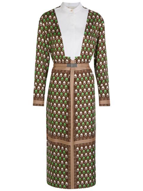 TORY BURCH Tory Burch Printed Silk Midi Shirt Dress