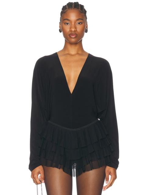 NORMA KAMALI Dolman V Neck Bodysuit