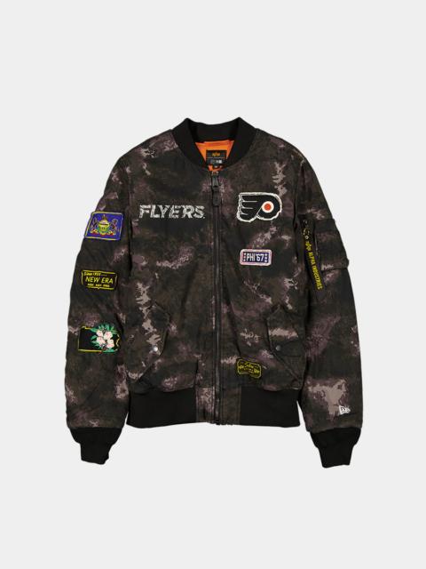 ALPHA INDUSTRIES PHILADELPHIA FLYERS X ALPHA X NEW ERA MA-1 BOMBER JACKET (BLACK CAMO)