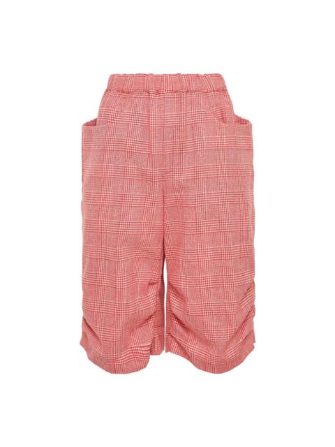 Noir Kei Ninomiya Checkered Pattern Wool Tweed Shorts