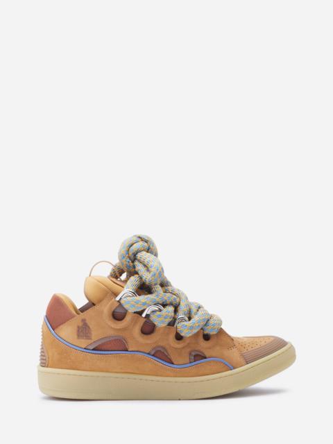 Lanvin CURB SNEAKERS IN LEATHER WITH SNAKE LACES