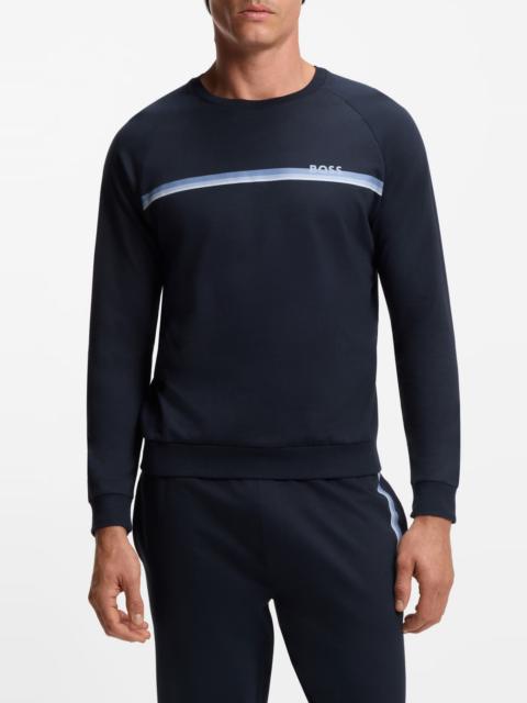 BOSS BOSS Authentic Stripe Sweatshirt in Dark Blue at Nordstrom