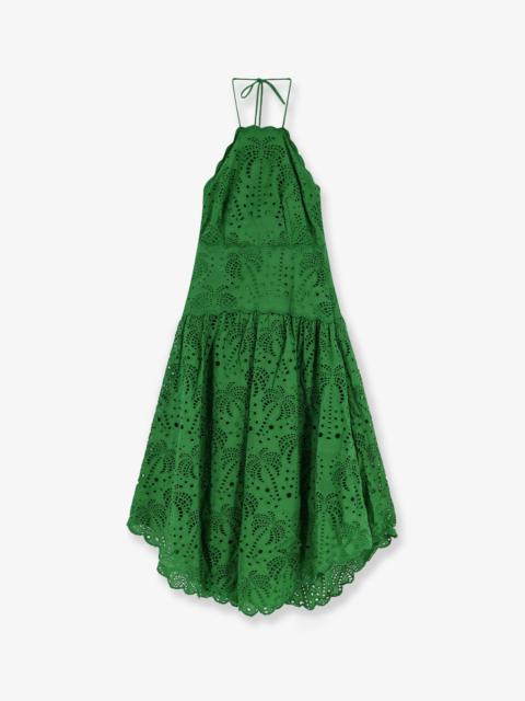 FARM RIO Farm Rio Sangallo Lace Midi Dress Green