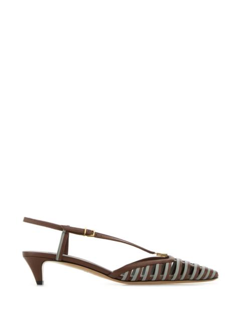 FENDI Fendi Women Two-Tone Leather Ffold Pumps