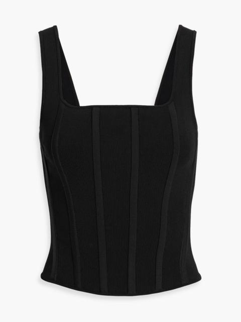 Alice + Olivia Sariah ribbed stretch-knit tank